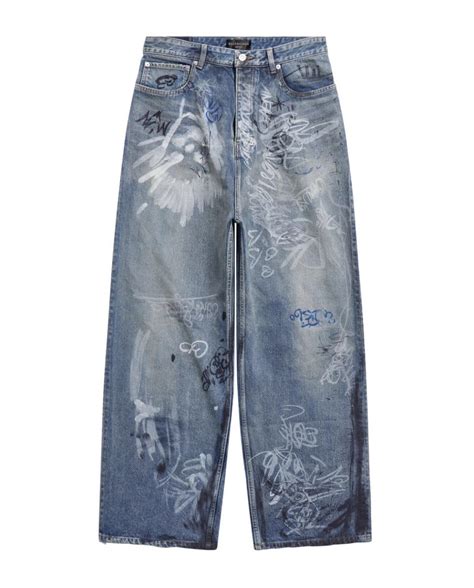 balenciaga graffiti jeans rep